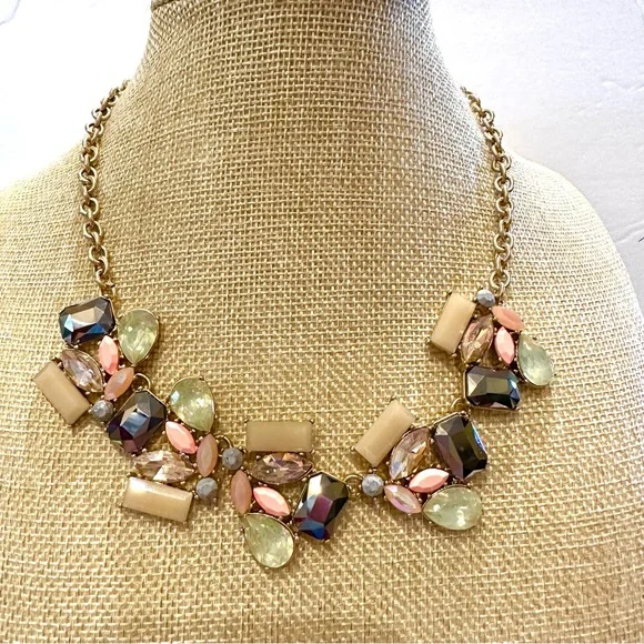 J. Crew Jewelry J Crew Statement Necklace Gold W Tan Golden
